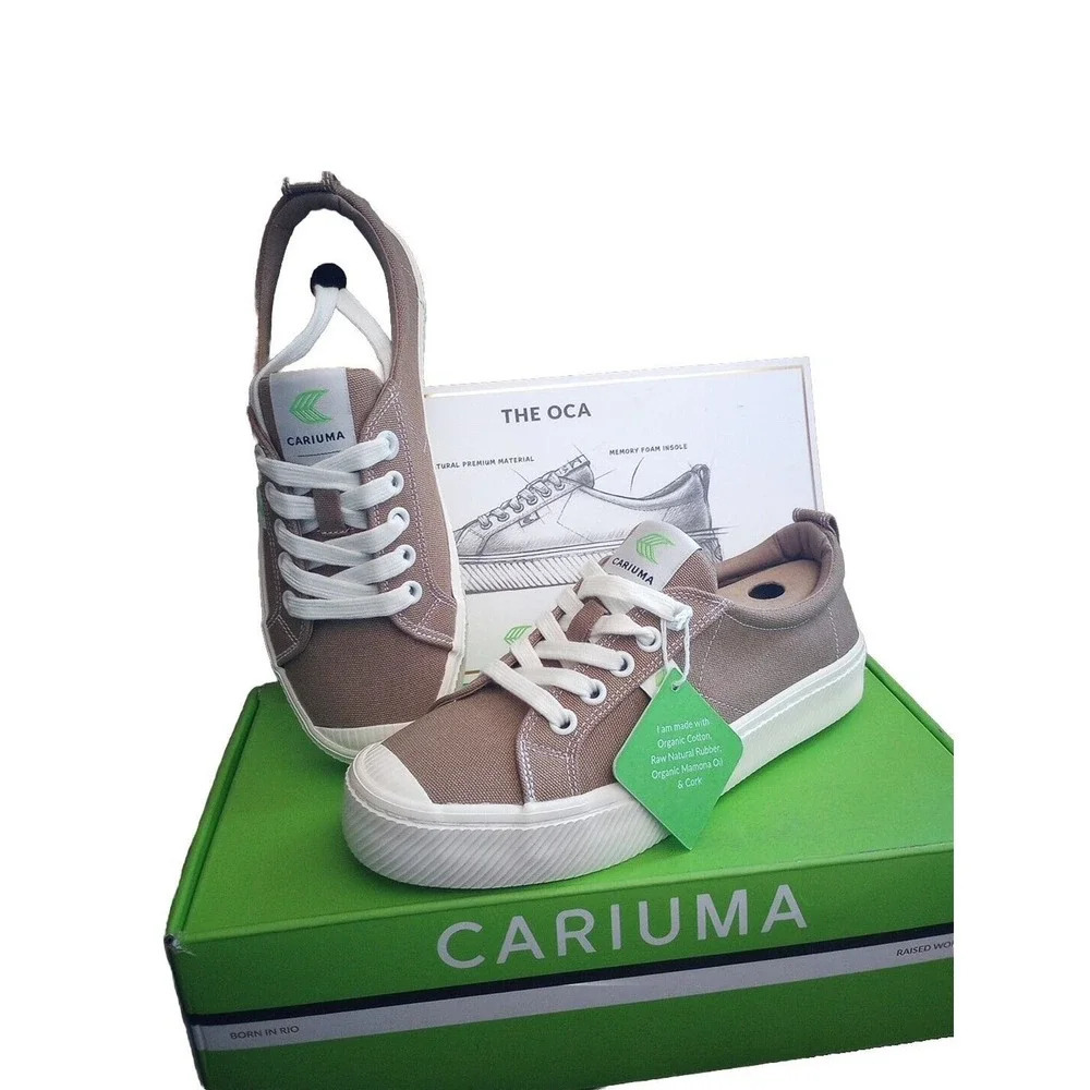 Cariuma Shoes OCA low Brown Burnt Sand Canvas Womens 8 Mens 6.5 Skate Shoe New
